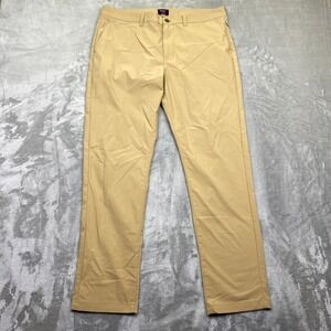 UNTUCKit Traveler Pant 2.0 Tan Slim Fit Sz‎ 34 Polyester Mens Chinos Preppy
